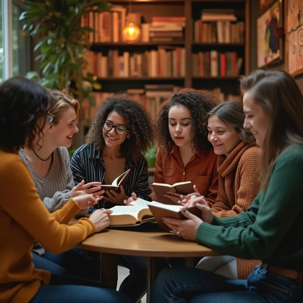 Club de lectura en sesión