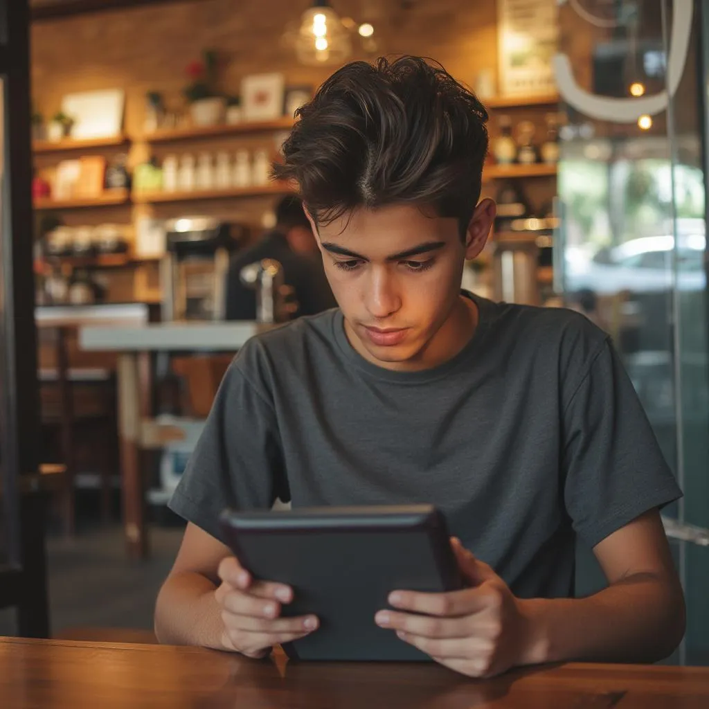 Persona leyendo en un e-reader